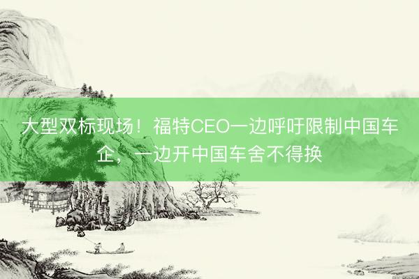 大型双标现场！福特CEO一边呼吁限制中国车企，一边开中国车舍不得换