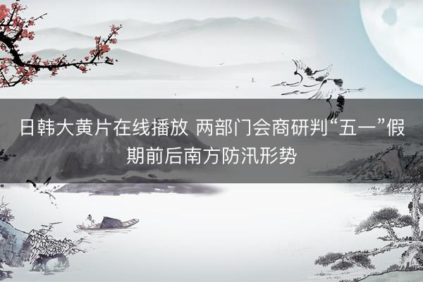 日韩大黄片在线播放 两部门会商研判“五一”假期前后南方防汛形势