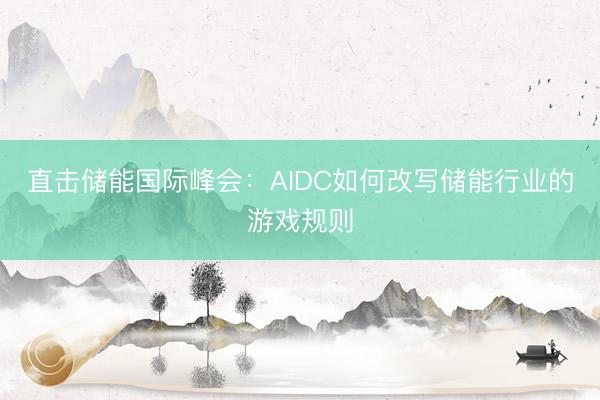 直击储能国际峰会：AIDC如何改写储能行业的游戏规则