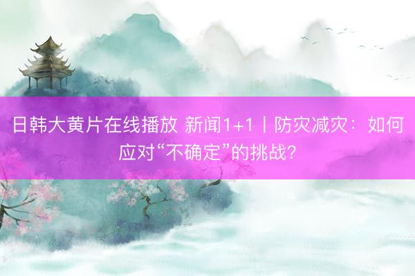 日韩大黄片在线播放 新闻1+1丨防灾减灾：如何应对“不确定”的挑战？