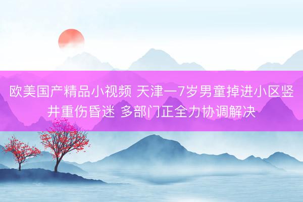 欧美国产精品小视频 天津一7岁男童掉进小区竖井重伤昏迷 多部门正全力协调解决