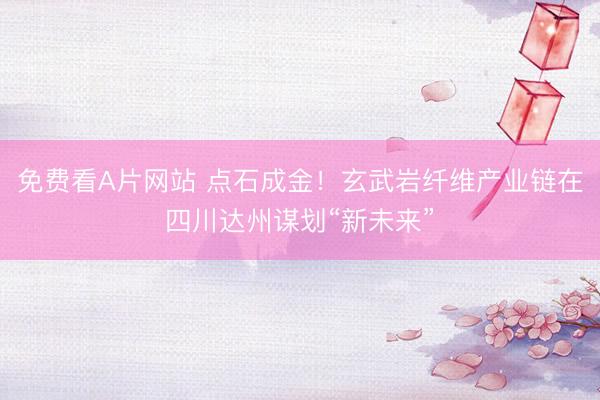 免费看A片网站 点石成金！玄武岩纤维产业链在四川达州谋划“新未来”