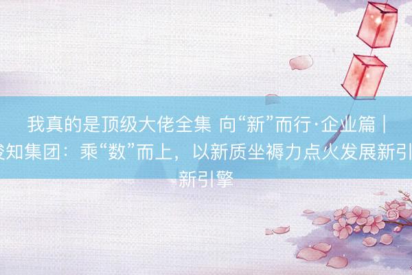 我真的是顶级大佬全集 向“新”而行·企业篇 | 俊知集团：乘“数”而上，以新质坐褥力点火发展新引擎