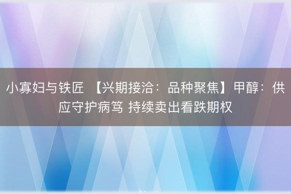 小寡妇与铁匠 【兴期接洽：品种聚焦】甲醇：供应守护病笃 持续卖出看跌期权