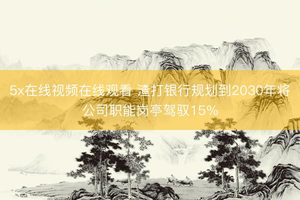 5x在线视频在线观看 渣打银行规划到2030年将公司职能岗亭驾驭15%
