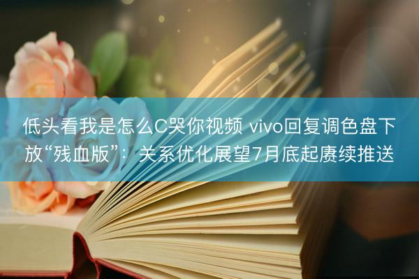 低头看我是怎么C哭你视频 vivo回复调色盘下放“残血版”：关系优化展望7月底起赓续推送