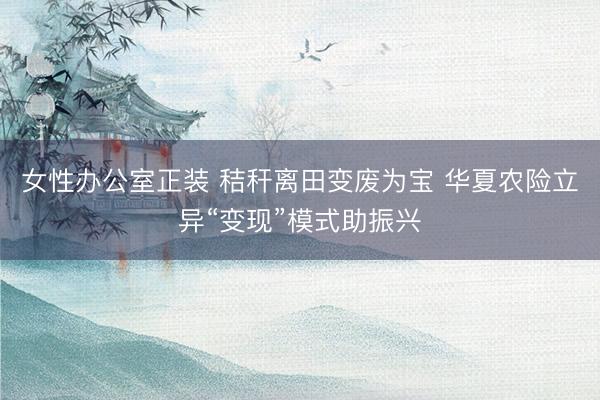 女性办公室正装 秸秆离田变废为宝 华夏农险立异“变现”模式助振兴