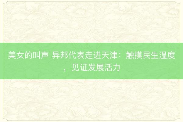 美女的叫声 异邦代表走进天津:触摸民生温度,见证发展活力