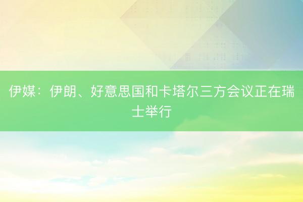 伊媒：伊朗、好意思国和卡塔尔三方会议正在瑞士举行